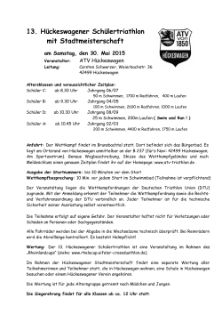 Ausschreibung zur - ATV Hückeswagen Triathlon