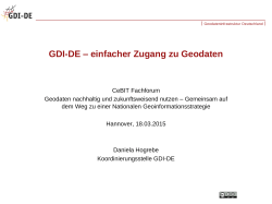 GDI-DE – einfacher Zugang zu Geodaten