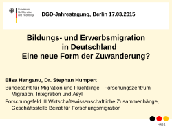 Bildungs- und Erwerbsmigration in Deutschland Eine neue Form der