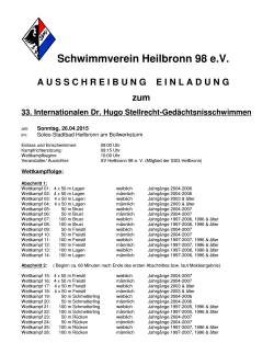 33. Int. Dr. Hugo-Stellrecht-Gedächtnisschwimmen in Heilbronn