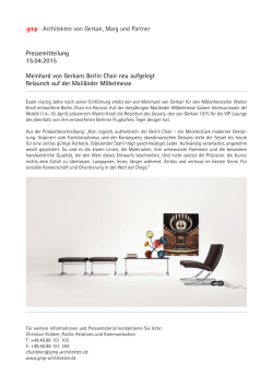 Pressemitteilung 15.04.2015 Meinhard von Gerkans Berlin Chair