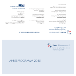 JAHRESPROGRAMM 2015