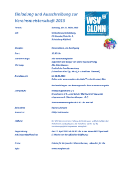 Einladung und Ausschreibung zur VM 2015 des WSV Glonn