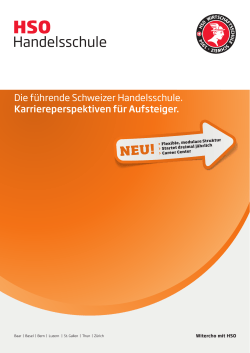 Broschüre - HSO Wirtschaftsschule Schweiz