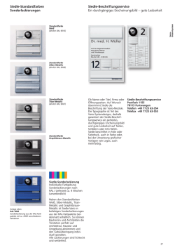 PDF: Standardfarben Siedle Zutrittsleser