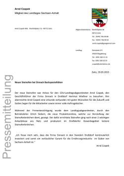Neuer Steinofen bei Sinnack Backspezialitäten