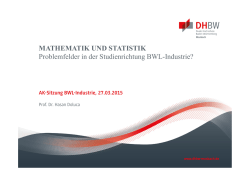 MATHEMATIK UND STATISTIK Problemfelder in