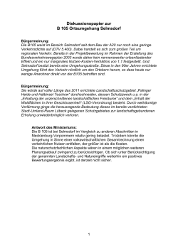 Diskussionspapier zur B 105 Ortsumgehung Selmsdorf