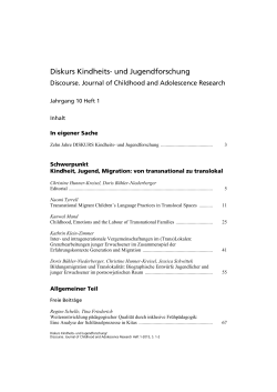 Diskurs Kindheits- und Jugendforschung