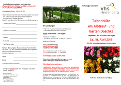 Tulpenblüte am Albtrauf– und Garten Doschka
