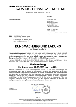 Kundmachung - Bauverhandlung Luidold am 28.05