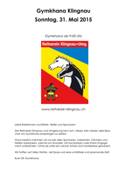 Gymkhana Klingnau Sonntag, 31. Mai 2015