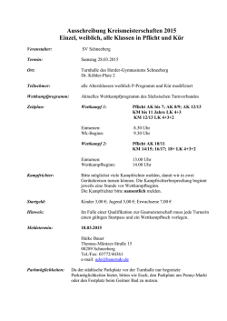 Ausschreibung Kreismeisterschaften 2015 Einzel, weiblich, alle
