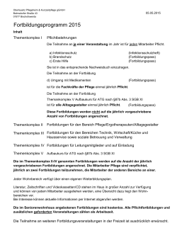 Weiterbildungsplan 2015 - Oberlausitz Pflegeheim & Kurzzeitpflege