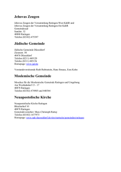 Jehovas Zeugen J&uuml;dische Gemeinde Moslemische