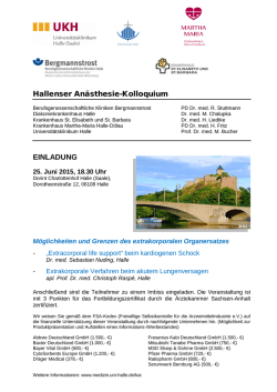 Hallenser An&auml;sthesie-Kolloquium Notfallmedizin