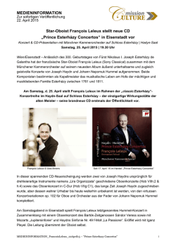 MEDIENINFORMATION Star-Oboist François