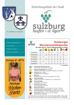 Mitteilungsblatt der Stadt Sulzburg KW 17