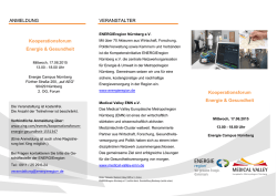 Programm zum Kooperationsforum "Energie & Gesundheit