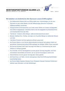 Herzlichen Dank an alle Sponsoren und Helfer