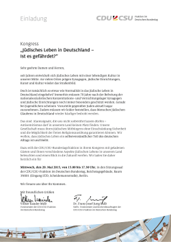 J&uuml;disches Leben in Deutschland &ndash; Ist es gef&auml;hrdet?