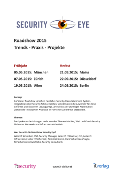 Roadshow 2015 Trends -‐ Praxis -‐ Projekte - it
