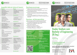 Duales Studium zum Bachelor of Engineering (B.Eng.)