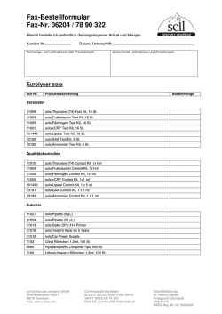 Faxbestellformular: EUROLyser solo