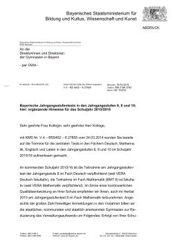 Bayerische Jahrgangsstufentests in den - ISB