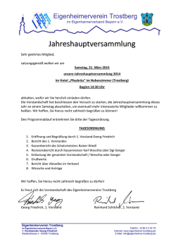 Jahreshauptversammlung - eigenheimer