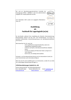 Job als PDF - Firmengruppe RÖSLE / GRÖMO / UTM