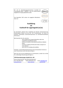 Job als PDF - Firmengruppe R&Ouml;SLE / GR&Ouml;MO / UTM
