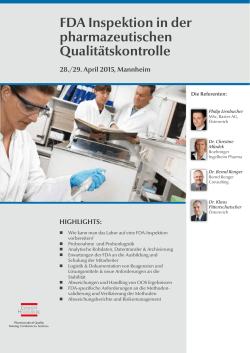 FDA Inspektion in der pharmazeutischen - GMP