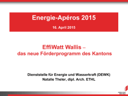 Energie-Apéros 2015 16. April 2015 Dienststelle für