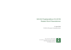 PP 340.044 2015S 00 Related Work.pptx - Pervasive Computing