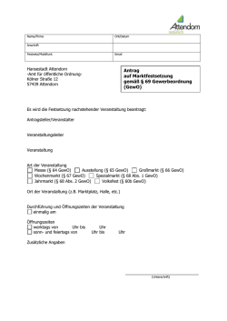 Antrag auf Marktfestsetzung gemäß § 69 Gewerbeordnung (GewO)