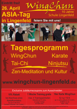 WingChun Flyer 10 Jahre Schule Lingenfeld