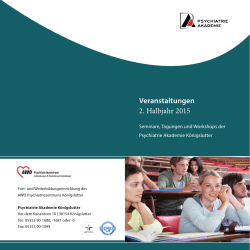 Programm&uuml;bersicht - Psychiatrie Akademie K&ouml;nigslutter
