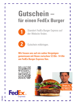 Gutschein &ndash; f&uuml;r einen FedEx Burger