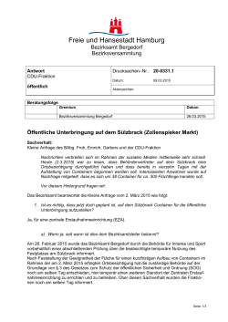 Öffentliche Unterbringung auf dem Sülzbrack - CDU