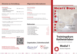 Trainingskurs Katheterlabor Modul 1 Heart Days a r d W