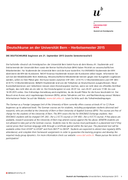 Kursprogramm  - Deutsch als Fremdsprache