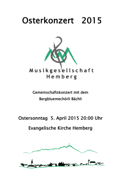 Osterkonzert 2015 - Musikgesellschaft Hemberg