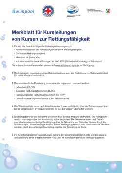 Merkblatt für Kursleitungen von Kursen zur - Schulsport-NRW