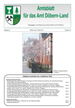 Amtsblatt Nr. 10/2015 - Amt Döbern-Land