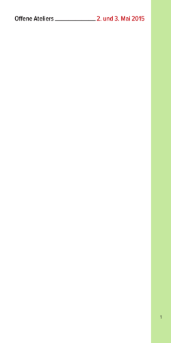 Broschüre Offene Ateliers 2015
