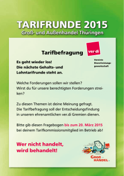 Tarifbefragung GAH Thüringen 2015 - Handel