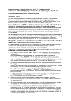 1 Bewerbung unserer Schüler/innen des BKPR für