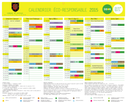 CALENDRIER ÉCO-RESPONSABLE 2015
