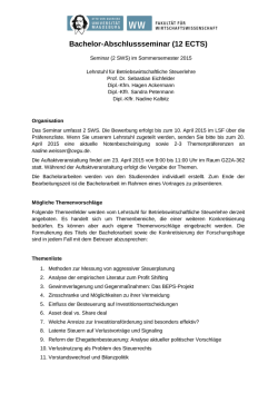 Infoblatt - Lehrstuhl f&uuml;r Betriebswirtschaftliche Steuerlehre